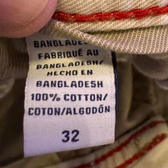 Izod Men's Izod Saltwater Flat Front Chino relaxed fit Tan Shorts 32WX9L - Picture 4 of 4